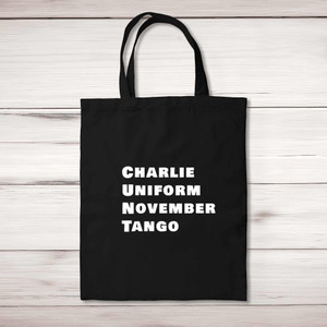 Charlie Uniform - Rude Tote Bags - Slightly Disturbed - Image 1 of 5