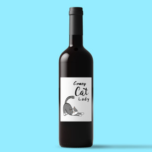 Crazy Cat Lady - Rude Wine/Beer Labels - Slightly Disturbed - Image 1 of 1