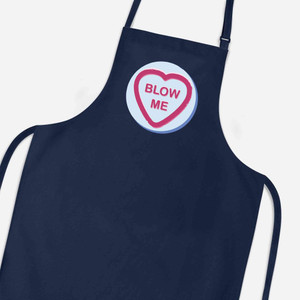 Blow Me Love Heart Sweet Apron - Navy Blue - 4