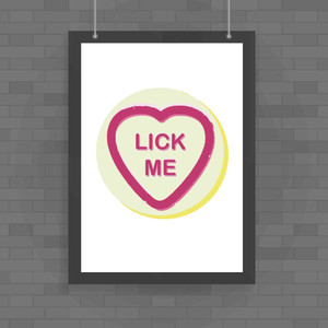 Suck-Lick Me Love Heart Sweet Poster - One - 1