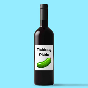 Tickle My Pickle Wine/Beer Label - White - 1