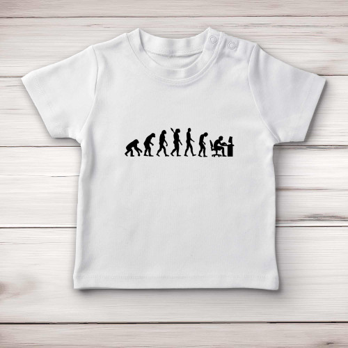 Evolution Of A Programmer - Geeky Baby T-Shirts - Slightly Disturbed - Image 1 of 4