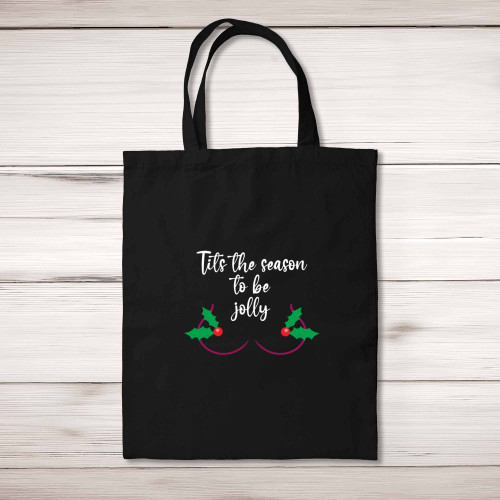 Tits The Season - Rude Tote Bags - Slightly Disturbed - Image 1 of 4