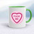 Fuck Me Love Heart Sweet Mug - White/Green - 9