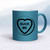 Suck-Lick Me Love Heart Sweet Mug - Blue Glitter/White - 26