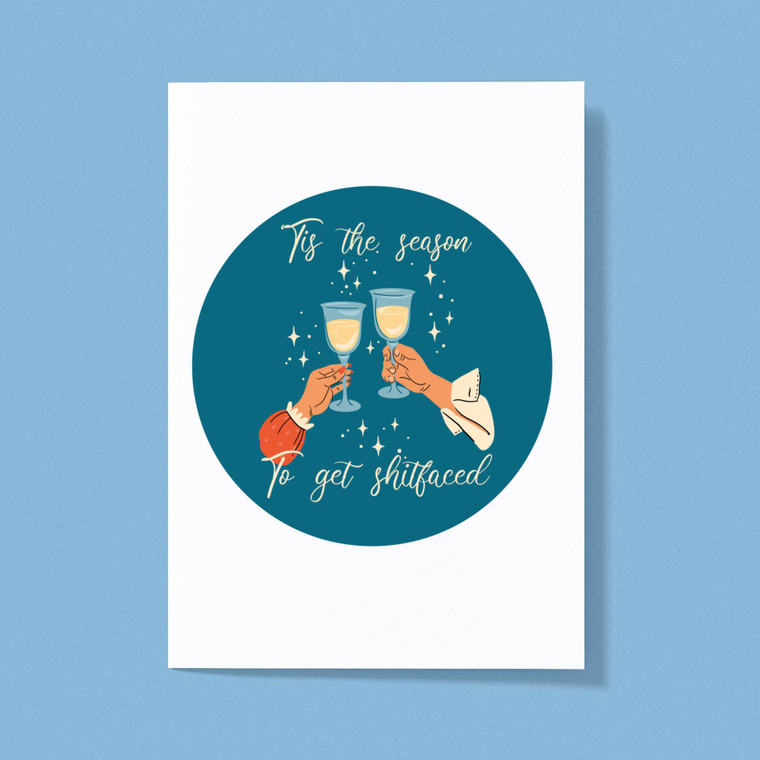 Season To Get Shitfaced - Rude Greeting Card - Slightly Disturbed - Image 1 of 1