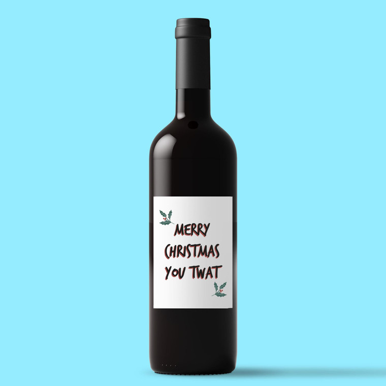 Merry Christmas You Twat - Rude Wine/Beer Labels - Slightly Disturbed - Image 1 of 1