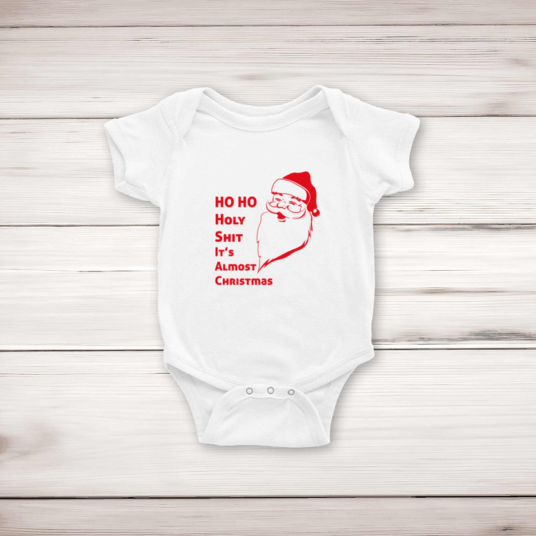 Ho Ho Holy Shit - Rude Babygrows & Sleepsuits - Slightly Disturbed - Image 1 of 4