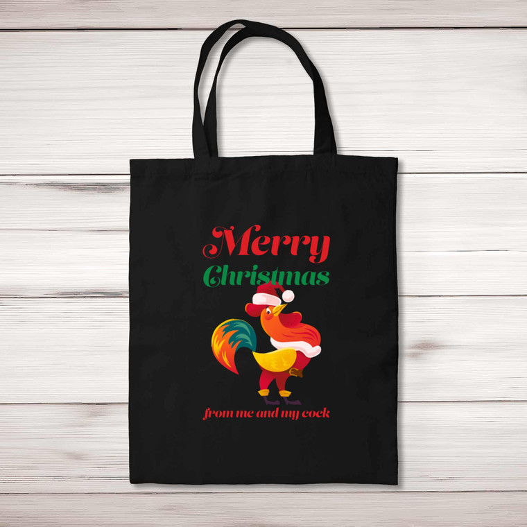 Merry Christmas From Me And My Cock - Rude Tote Bags - Slightly Disturbed - Image 1 of 4