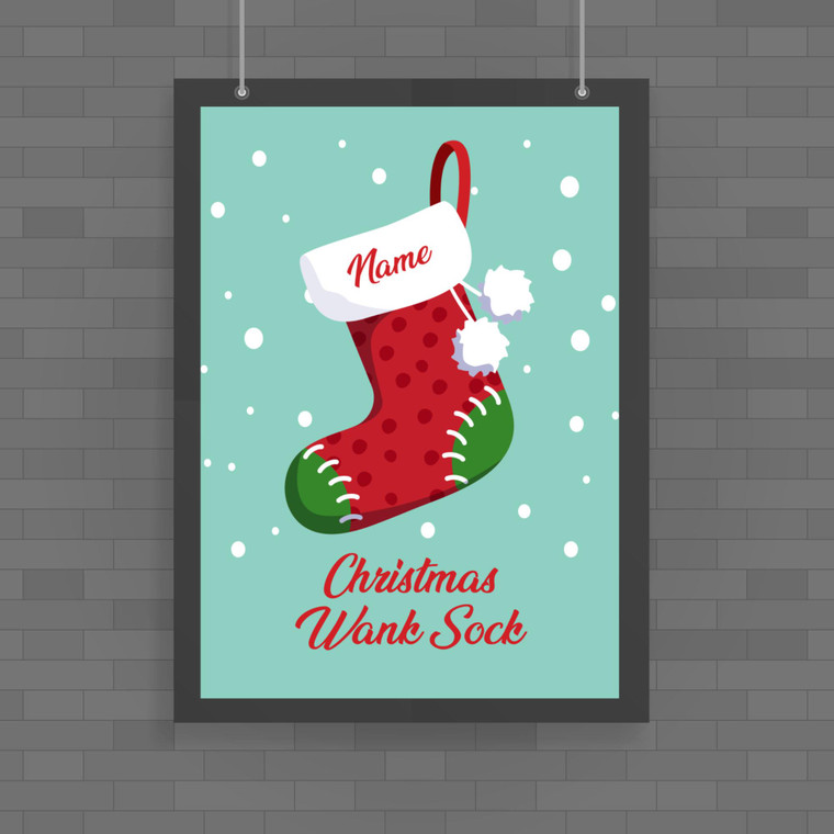 Personalised Christmas Wank Sock - Rude Posters - Slightly Disturbed - Image 1 of 1