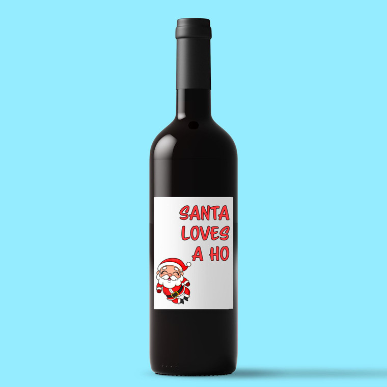 Santa Loves A Ho - Rude Wine/Beer Labels - Slightly Disturbed - Image 1 of 1