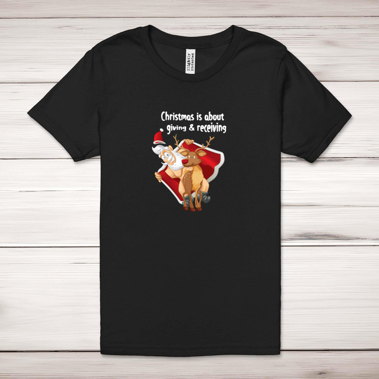 Giving And Receiving - Rude Adult T-Shirts - Slightly Disturbed - Image 1 of 12