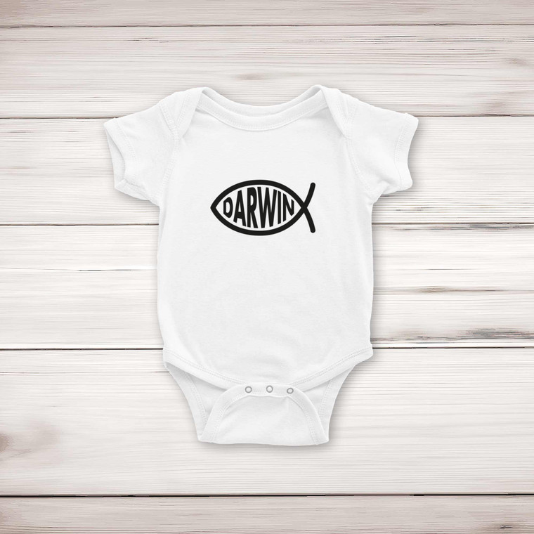 Darwin Christian Fish - Novelty Babygrows & Sleepsuits - Slightly Disturbed - Image 1 of 4