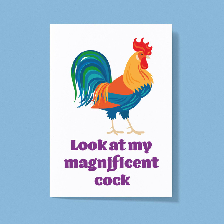 Magnificent Cock - Rude Greeting Card - Slightly Disturbed - Image 1 of 1