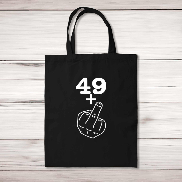 29+, 39+, 49+ or 59+ Middle Finger - Rude Tote Bags - Slightly Disturbed