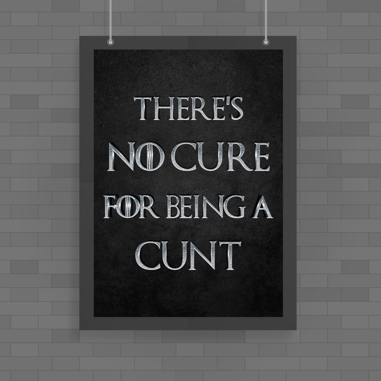 There's No Cure for Being A Cunt - Rude Posters - Slightly Disturbed - Image 1 of 1