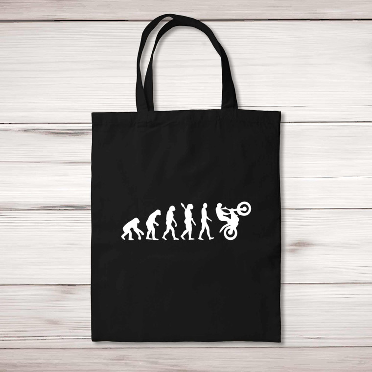 Evolution Of A Trials Bike Rider - Novelty Tote Bags - Slightly Disturbed