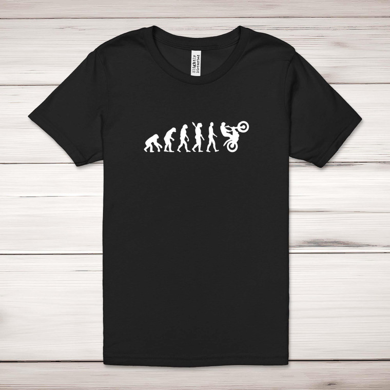 Evolution Of A Trials Bike Rider - Novelty Adult T-Shirt - Slightly Disturbed