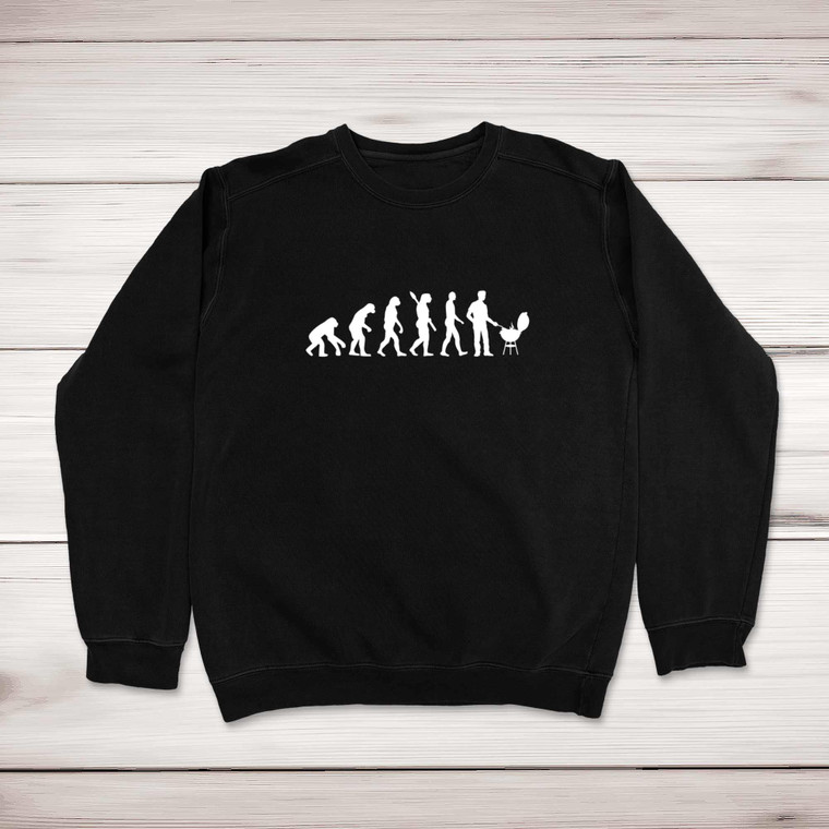Evolution Of A BBQ King - Novelty Sweatshirts - Slightly Disturbed - Image 1 of 2