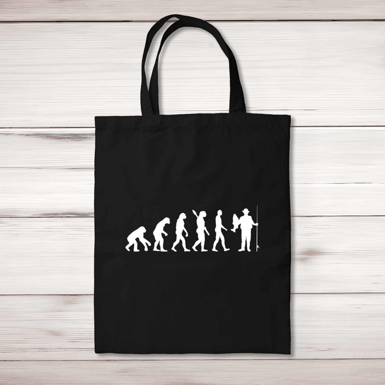 Evolution Of An Angler - Novelty Tote Bags - Slightly Disturbed