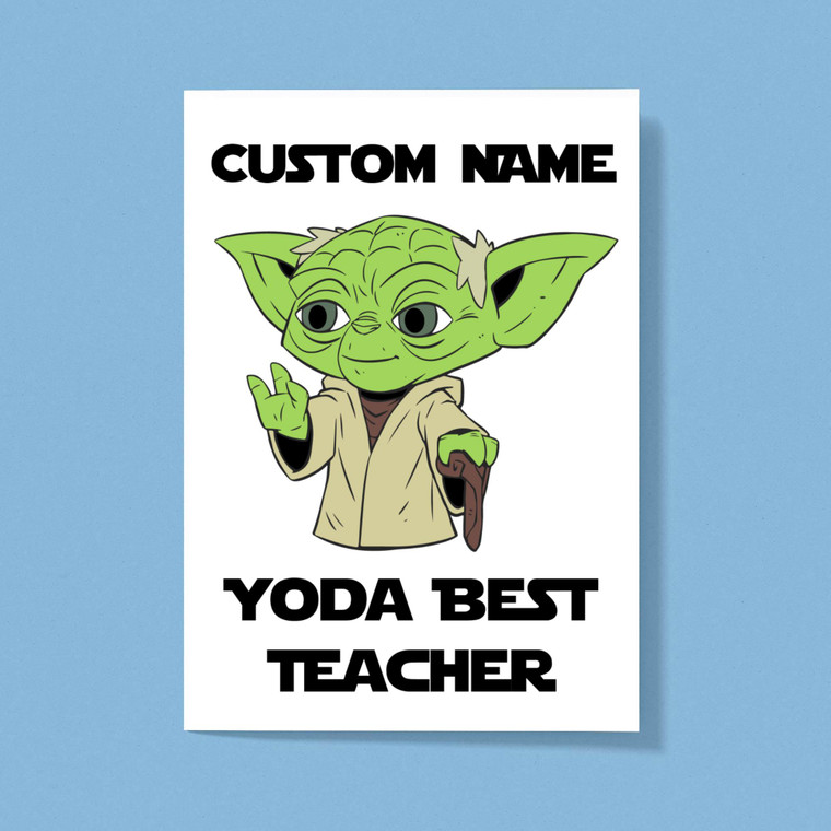 Personalised Yoda Best Teacher - Novelty Greeting Card - Slightly Disturbed - Image 1 of 1