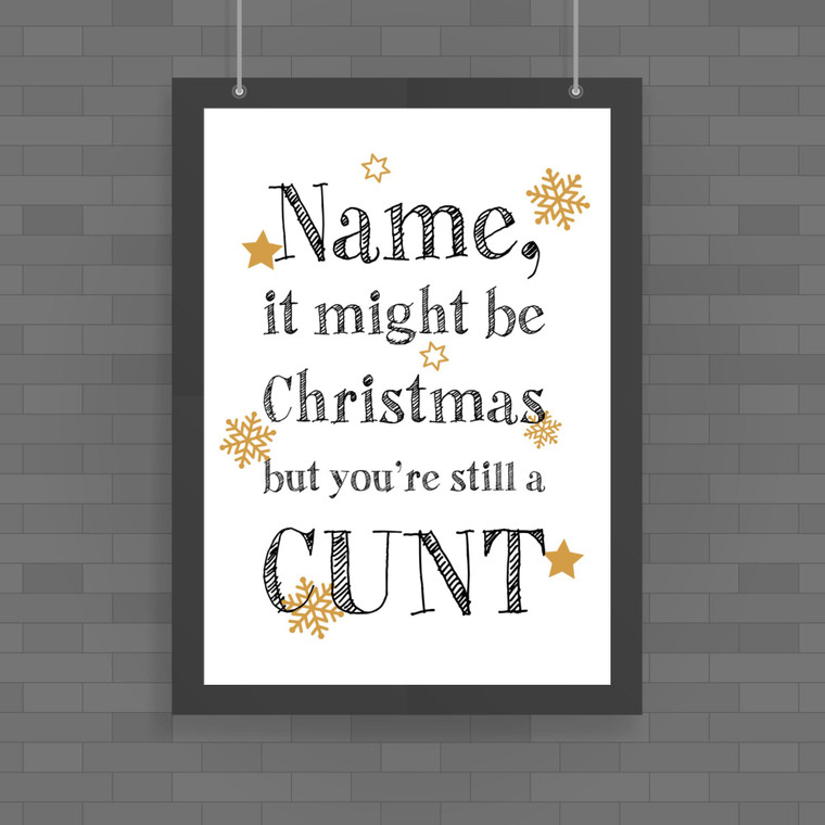 Personalised Christmas Swearing - Rude Posters - Slightly Disturbed - Image 1 of 3