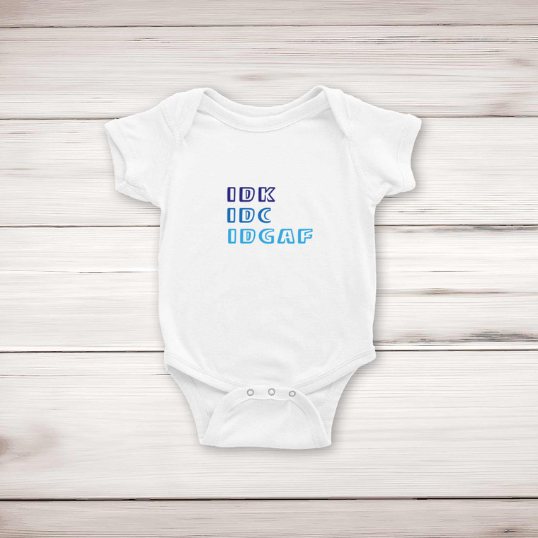 IDGAF - Novelty Babygrows & Sleepsuits - Slightly Disturbed - Image 1 of 4