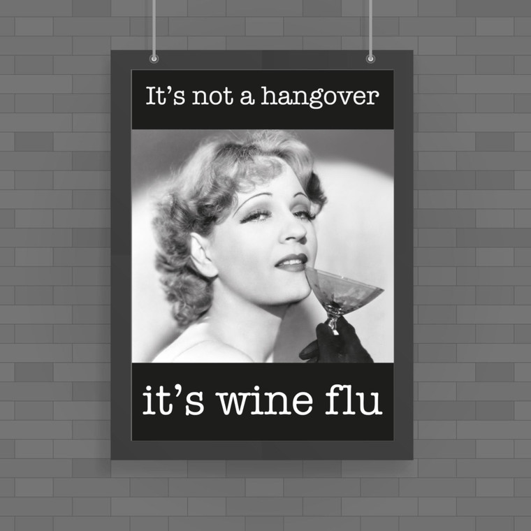 It's Not A Hangover It's Wine Flu - Novelty Posters - Slightly Disturbed - Image 1 of 1