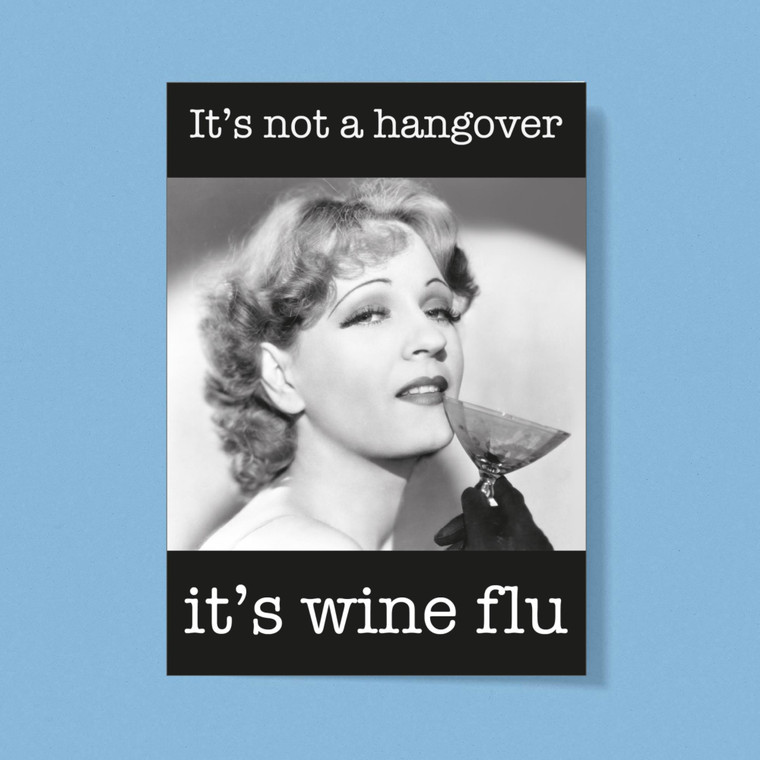 It's Not A Hangover It's Wine Flu - Novelty Greeting Card - Slightly Disturbed - Image 1 of 1