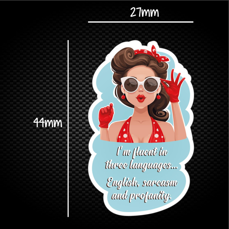 Fluent In Three Languages - Novelty Sticker Packs - Slightly Disturbed - Image 1 of 1