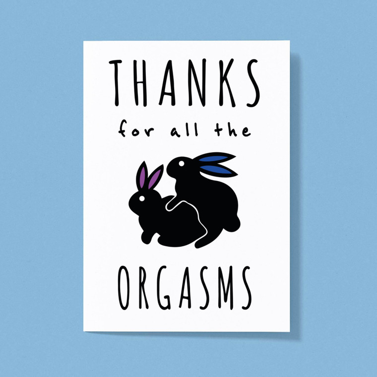 Thanks For All The Orgasms - Rude Greeting Card - Slightly Disturbed - Image 1 of 1