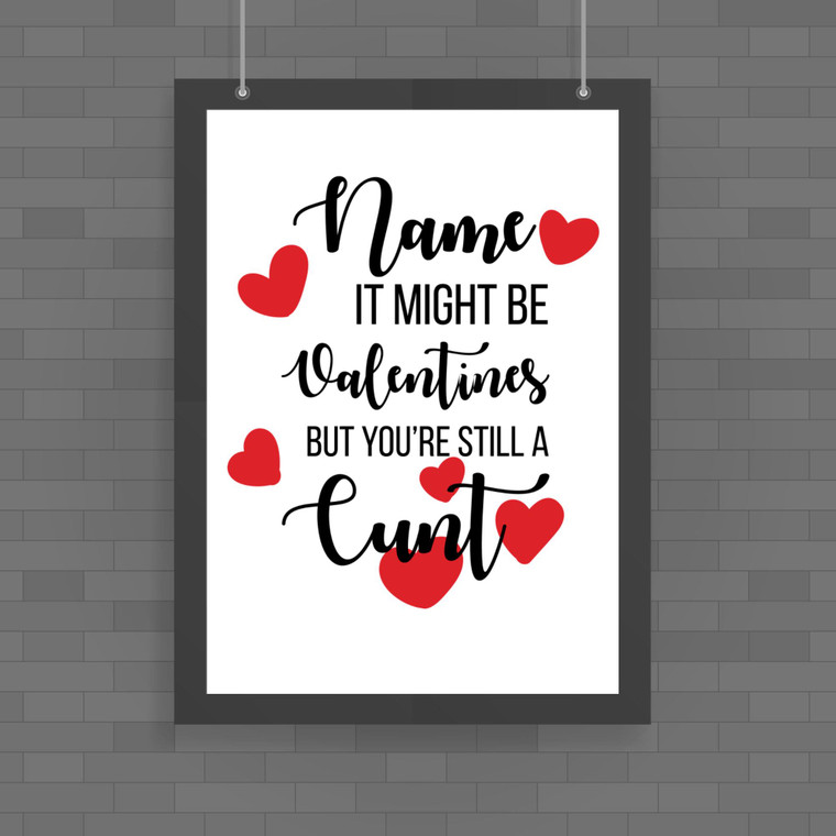 Personalised Valentines Swearing - Rude Posters - Slightly Disturbed - Image 1 of 3