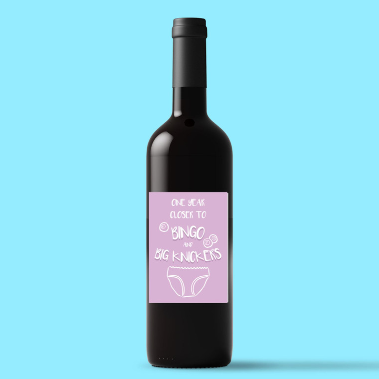 One Year Closer to Bingo - Novelty Wine/Beer Labels - Slightly Disturbed - Image 1 of 1