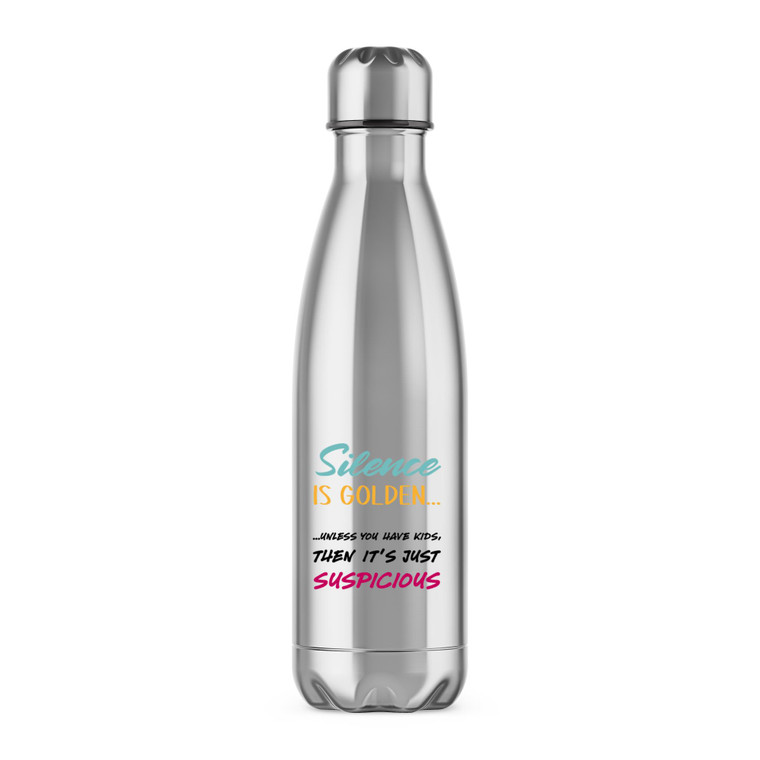 Silence Is Golden - Novelty Water Bottles - Slightly Disturbed - Image 1 of 6