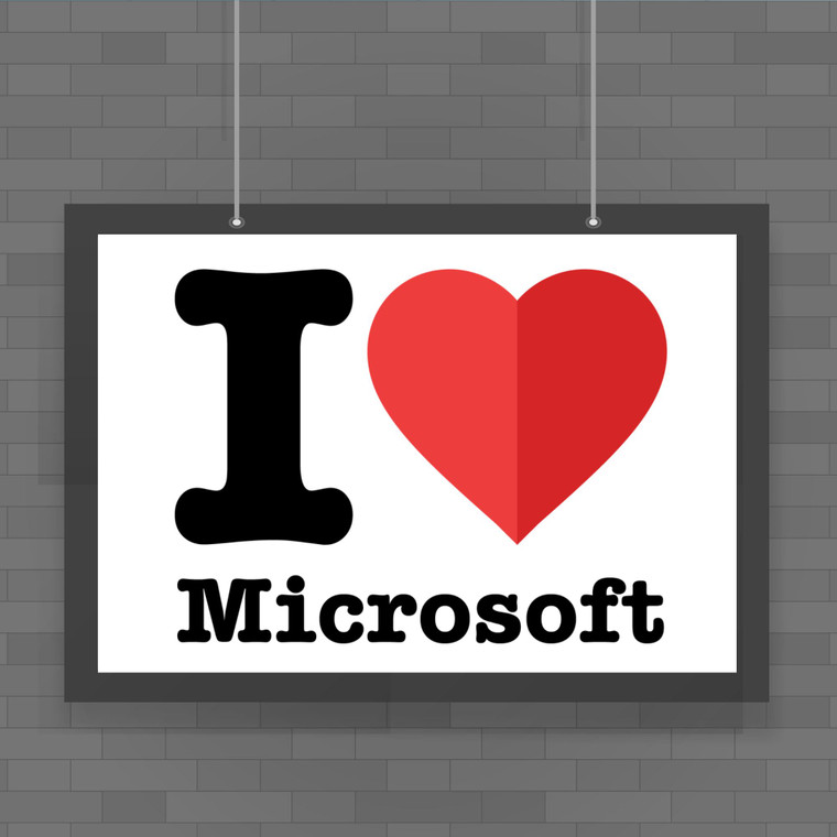 I Love Microsoft - Geeky Posters - Slightly Disturbed - Image 1 of 1