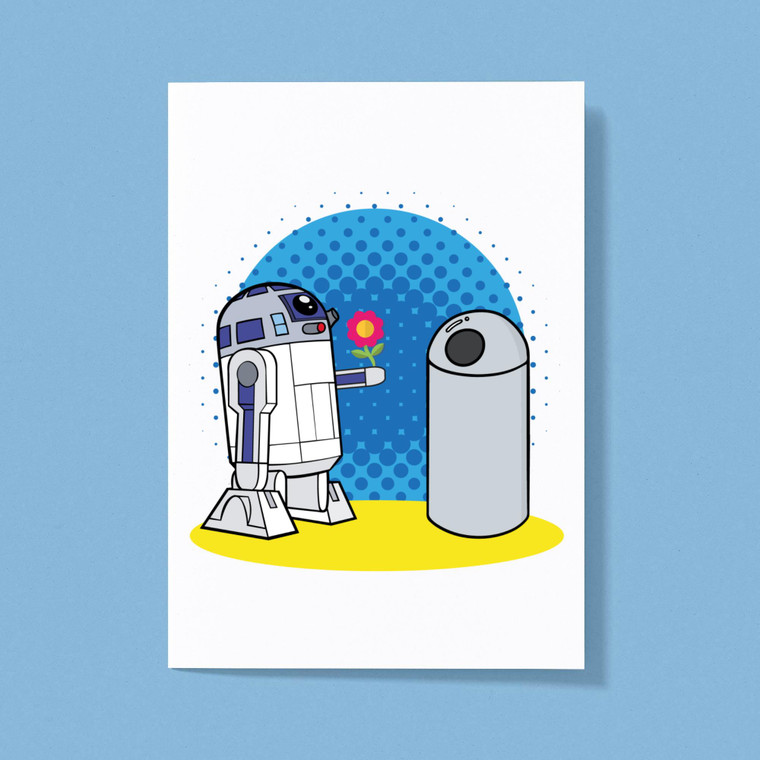 R2D2 In Love - Geeky Greeting Cards - Slightly Disturbed - Image 1 of 1