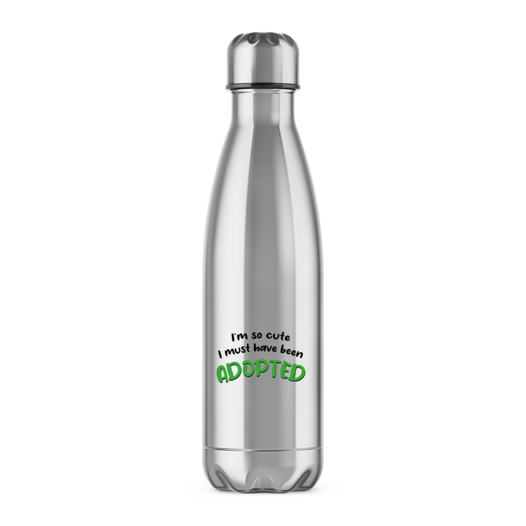 So Cute I'm Adopted - Novelty Water Bottles - Slightly Disturbed - Image 1 of 6