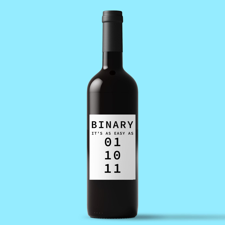 Binary 1 2 3 - Geeky Wine/Beer Labels - Slightly Disturbed - Image 1 of 1