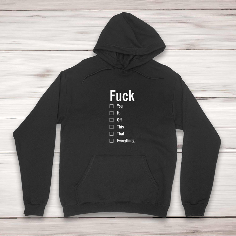 A Fuck For All Occasions - Rude Hoodies - Slightly Disturbed - Image 1 of 2