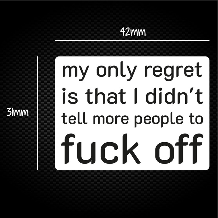 My Only Regret - Rude Sticker Packs - Slightly Disturbed - Image 1 of 1