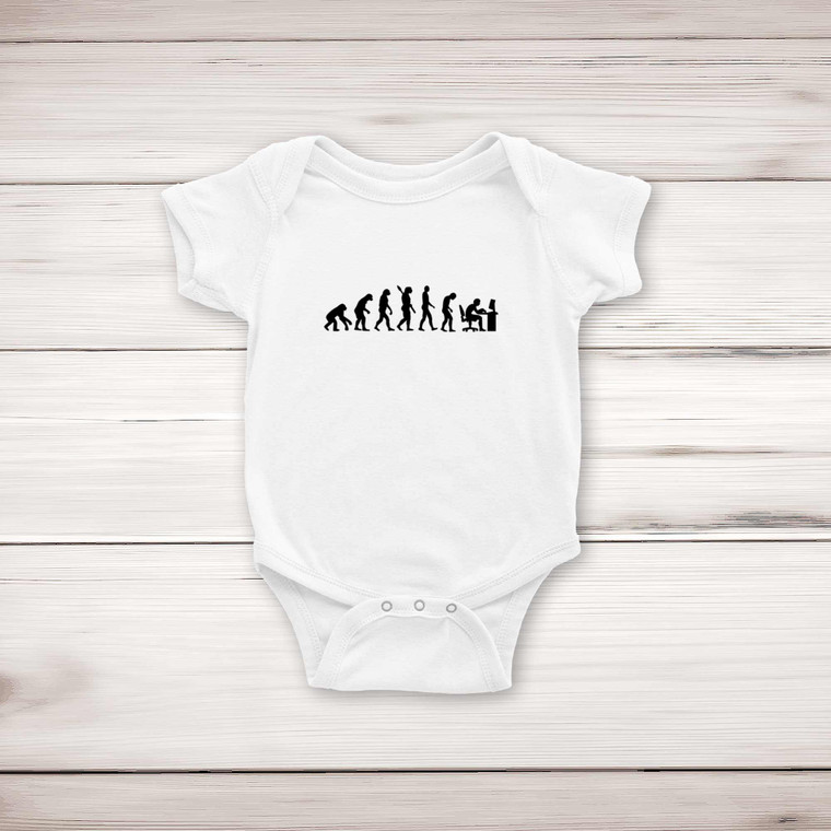 Evolution Of A Programmer - Geeky Babygrows & Sleepsuits - Slightly Disturbed - Image 1 of 4