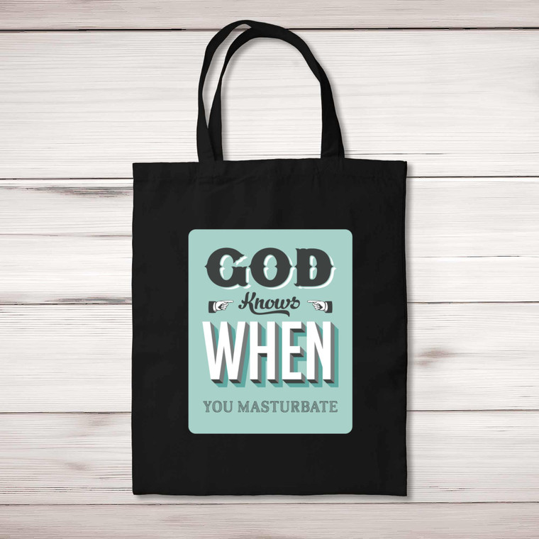 God Knows - Rude Tote Bags - Slightly Disturbed - Image 1 of 5