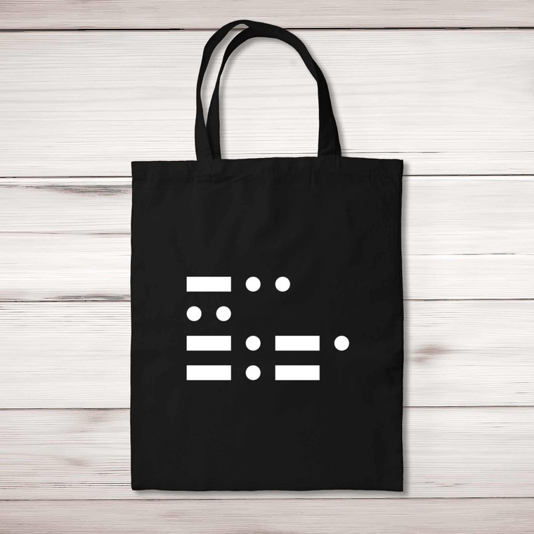 Morse Code Dick - Rude Tote Bags - Slightly Disturbed - Image 1 of 5