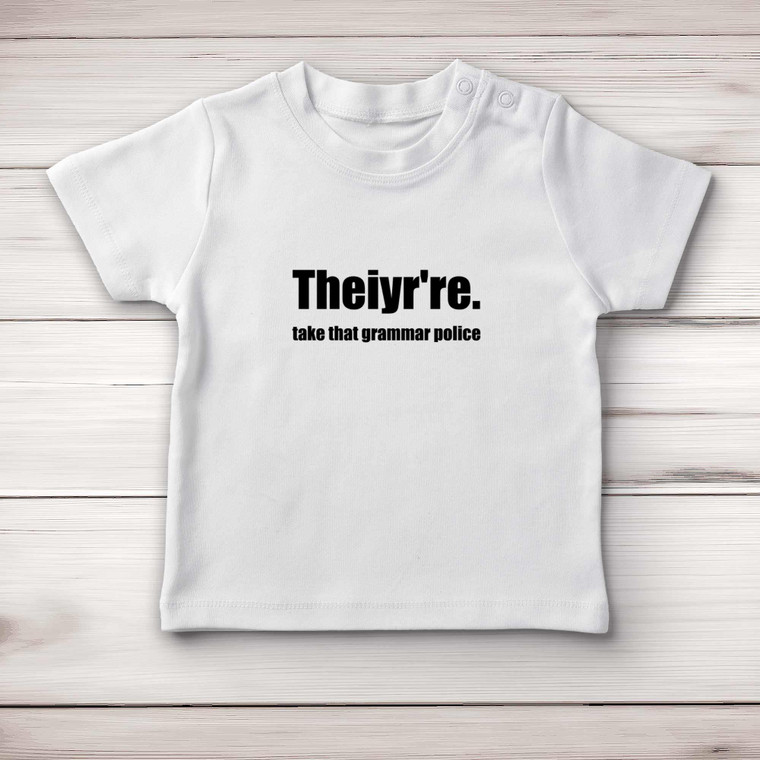 Grammar Police - Novelty Baby T-Shirts - Slightly Disturbed - Image 1 of 4