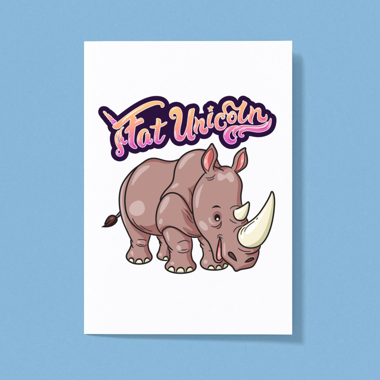 Fat Unicorn - Novelty Greeting Cards - Slightly Disturbed - Image 1 of 1