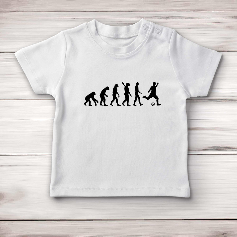 Evolution Of A Footballer - Novelty Baby T-Shirts - Slightly Disturbed - Image 1 of 4