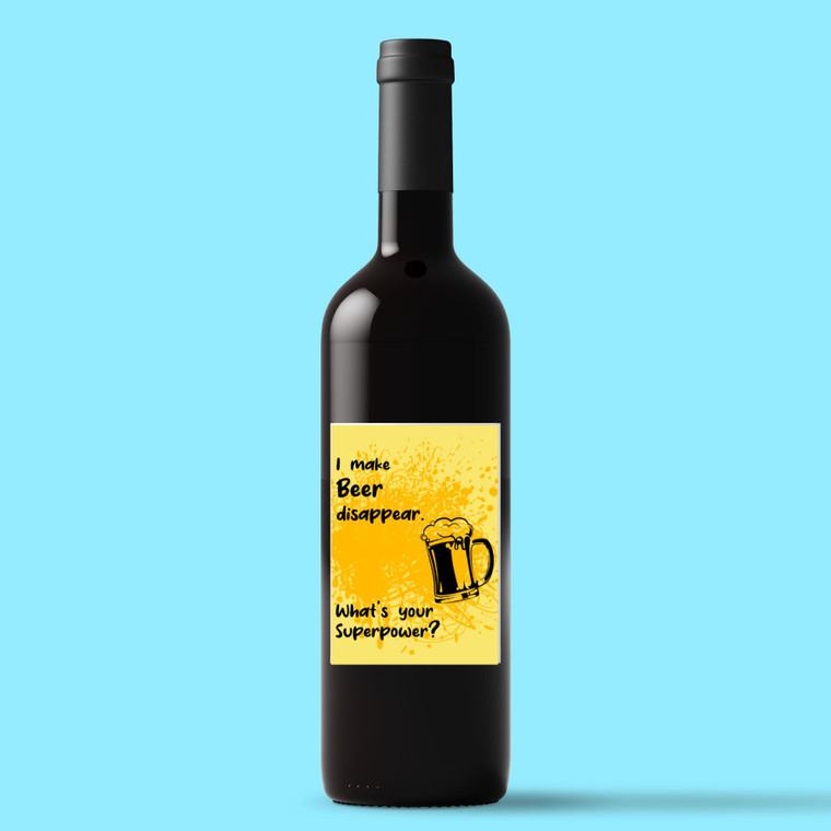I Make Beer Disappear - Novelty Wine/Beer Labels - Slightly Disturbed - Image 1 of 1