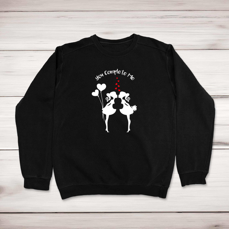 You Complete Me - Girls - Novelty Sweatshirts - Slightly Disturbed - Image 1 of 2