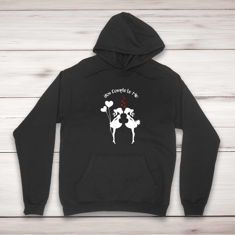 You Complete Me - Girls - Novelty Hoodies - Slightly Disturbed - Image 1 of 2