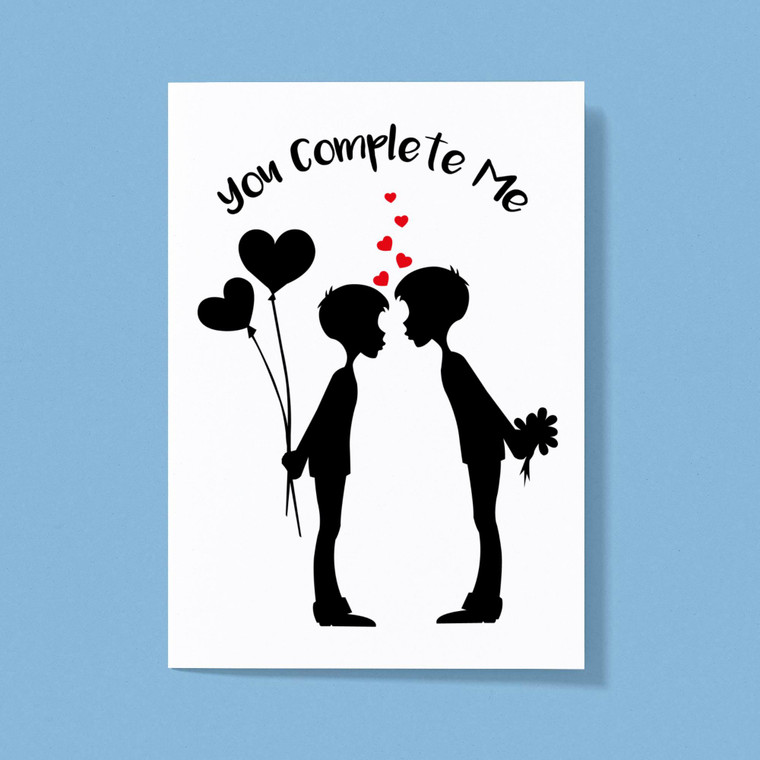 You Complete Me - Boys - Novelty Greeting Cards - Slightly Disturbed - Image 1 of 1